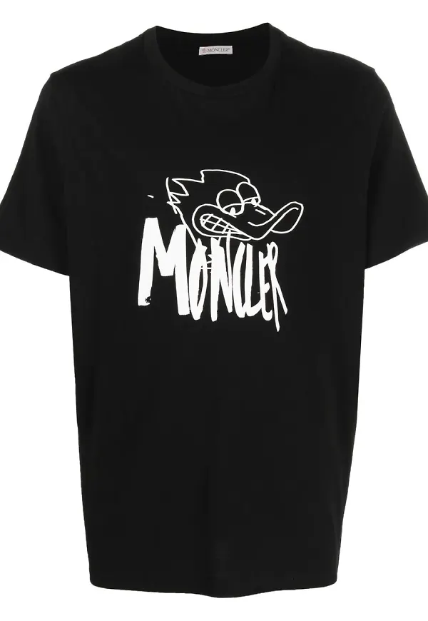 Moncler t-shirt med anktryck - Svart