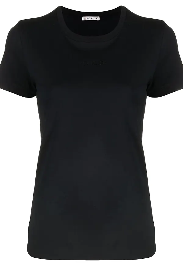 Moncler t-shirt med broderad logotyp - Blå