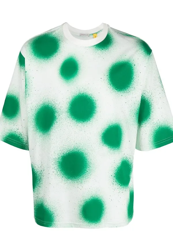 Moncler t-shirt med färgstänk - Vit