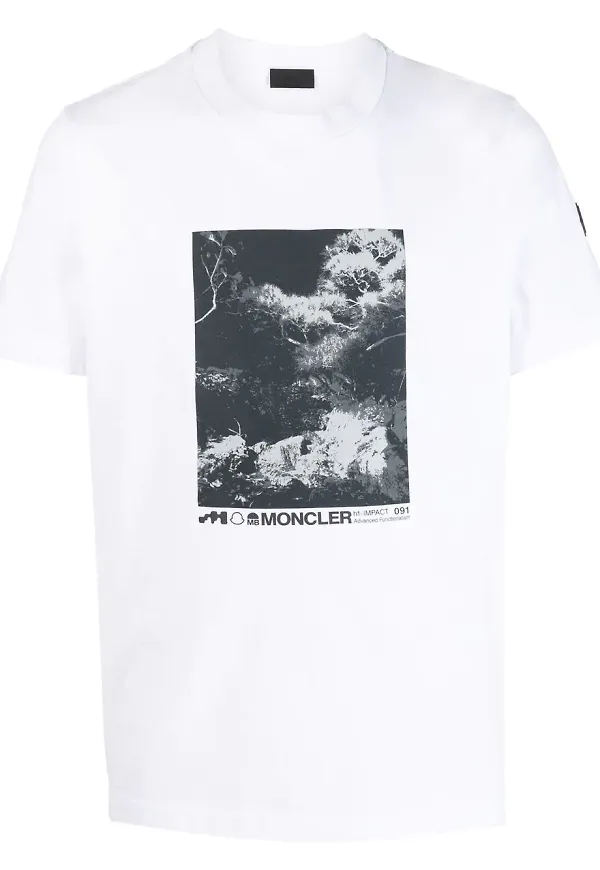 Moncler t-shirt med grafiskt tryck - Vit