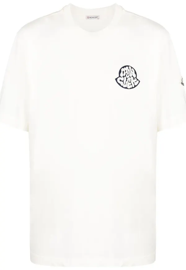 Moncler t-shirt med grafiskt tryck - Vit