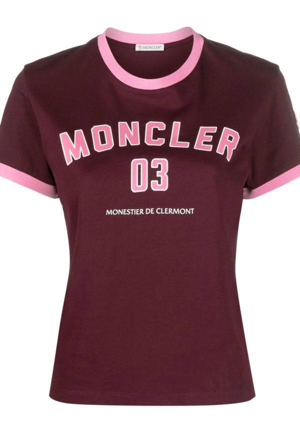 Moncler t-shirt med logotyp - Röd