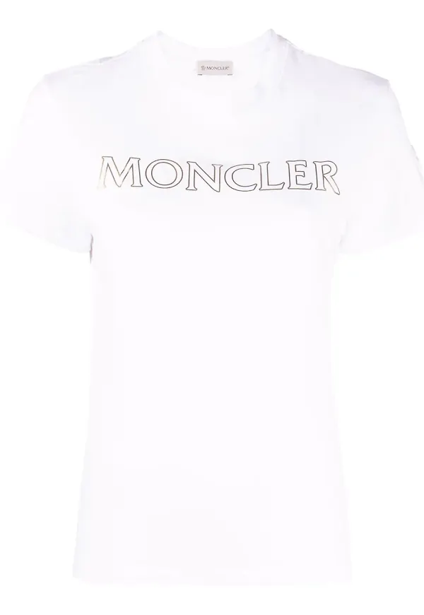 Moncler t-shirt med logotyp - Vit