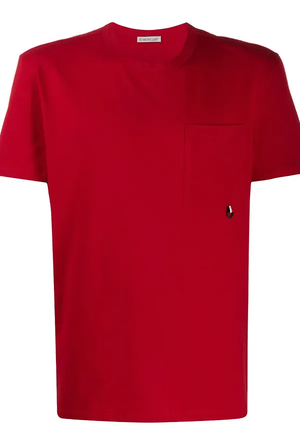 Moncler t-shirt med påsydd ficka - Röd