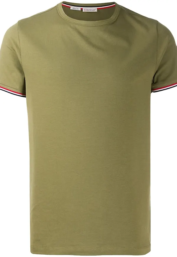 Moncler t-shirt med rundad hals - Grön