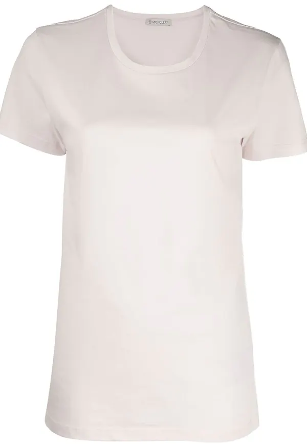 Moncler t-shirt med rundad hals - Rosa