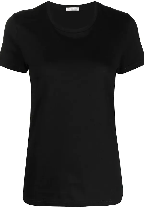 Moncler t-shirt med rundad hals - Svart