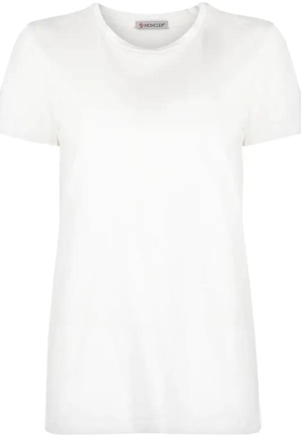 Moncler t-shirt med rundad hals - Vit