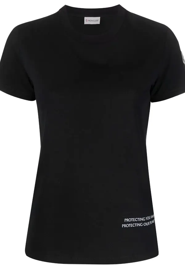 Moncler t-shirt med slogan - Svart