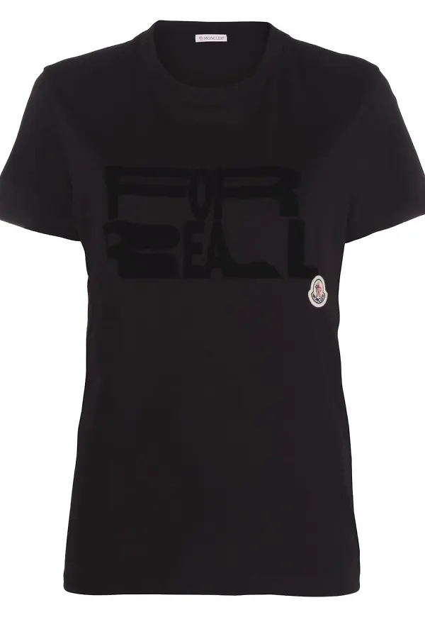 Moncler t-shirt med slogan - Svart