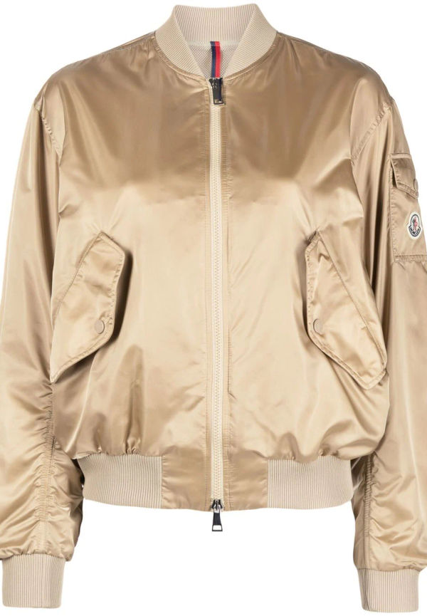 Moncler TEEN bomberjacka med logotypmärke - Neutral