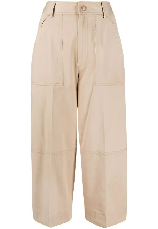Moncler trekvartsbyxor med panel - Neutral