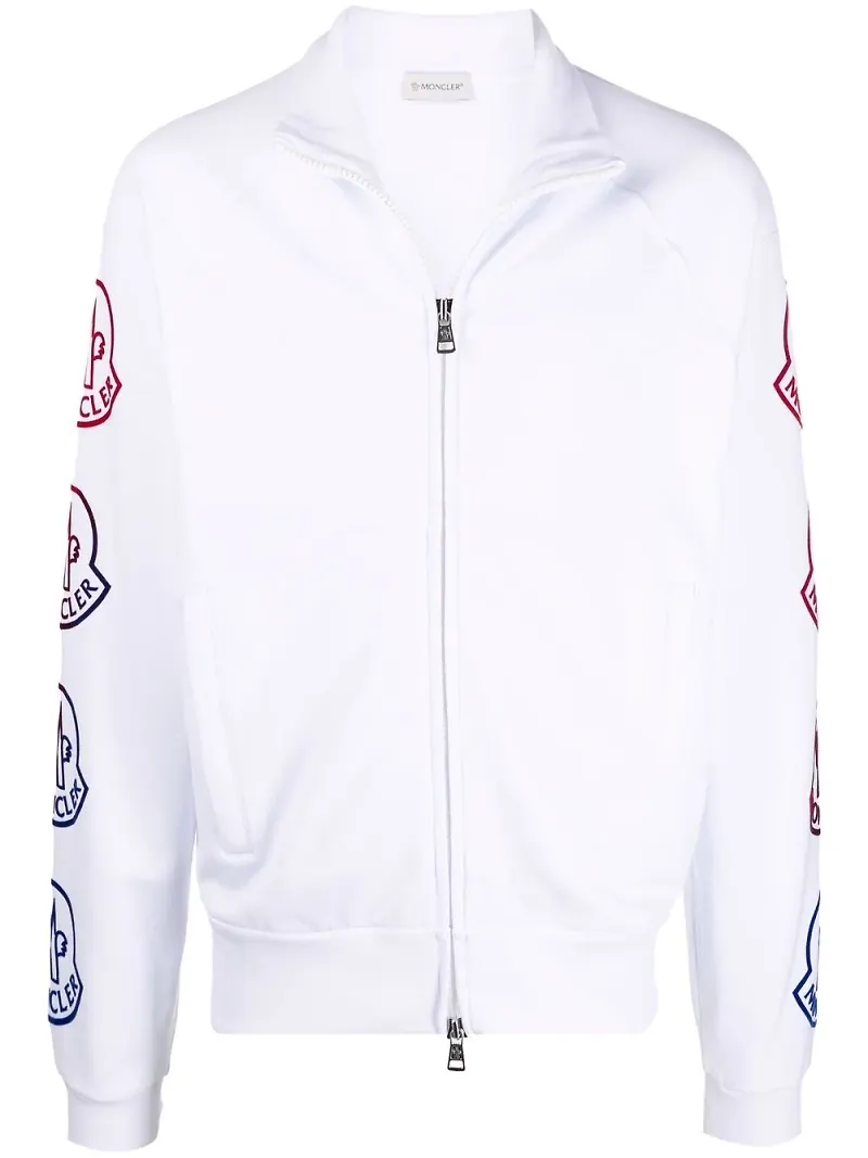 Moncler träningsjacka med logotyp - Vit