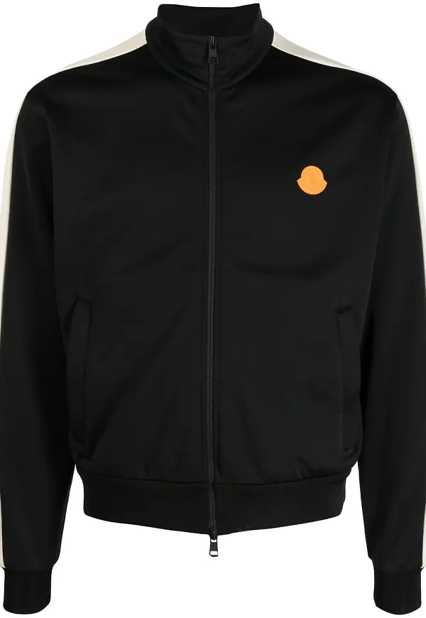 Moncler träningsjacka med sidorand - Svart