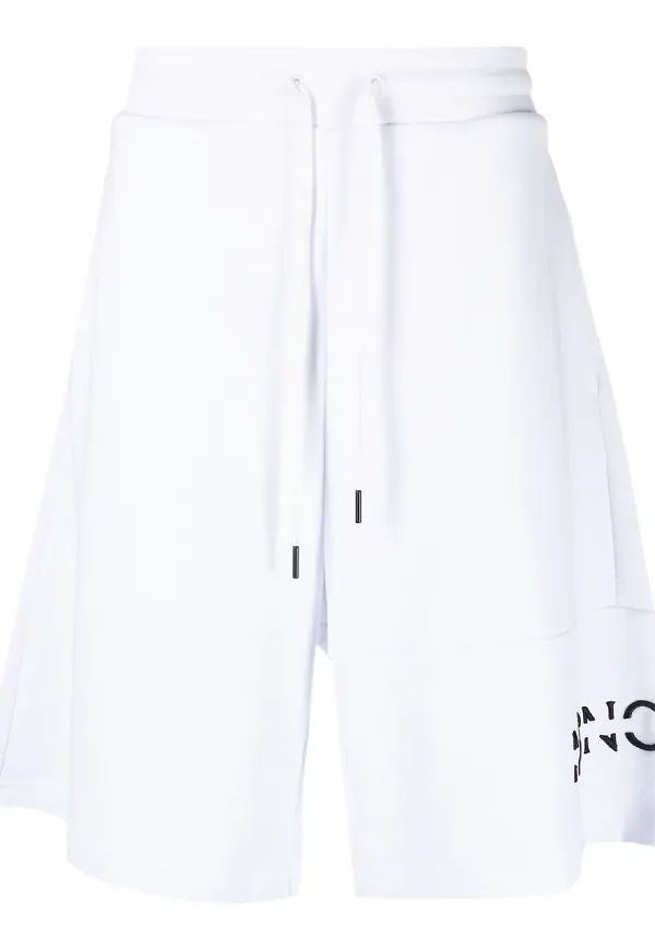 Moncler träningsshorts med broderad logotyp - Vit