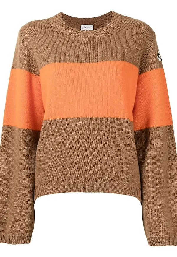 Moncler tröja med färgblock - Brun
