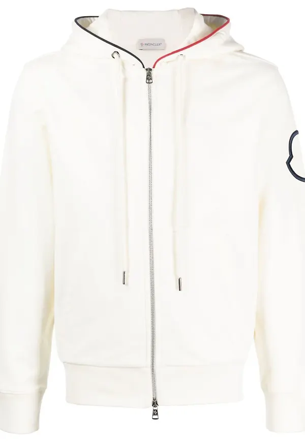 Moncler tröja med lappdetalj - Vit