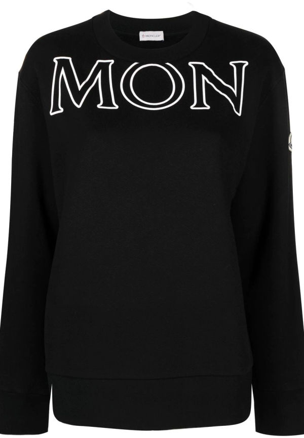 Moncler tröja med logotyp - Svart