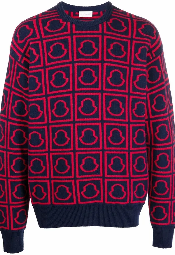 Moncler tröja med monogram - Blå