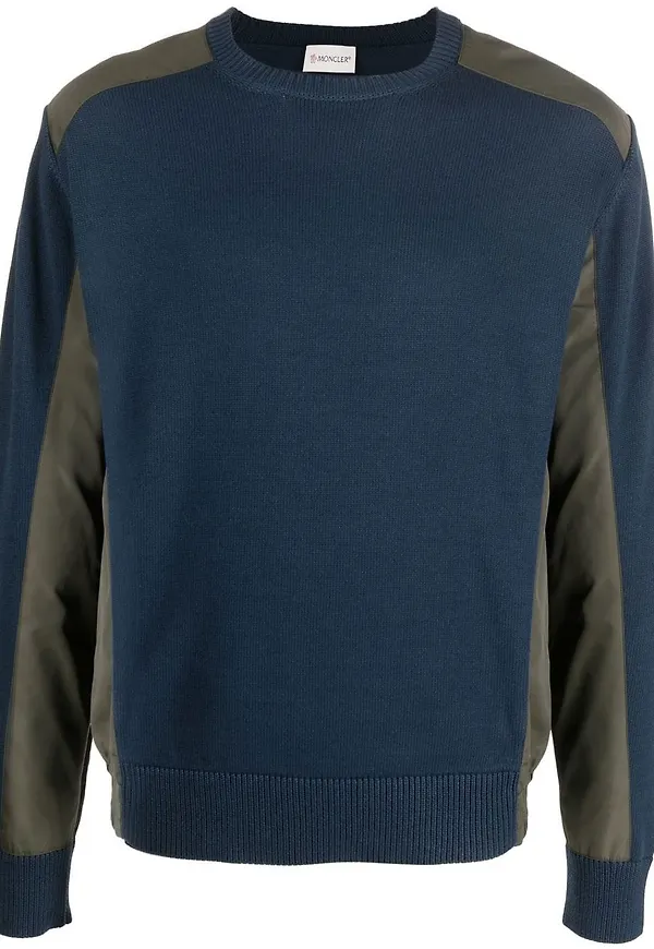 Moncler tröja med panel - Blå