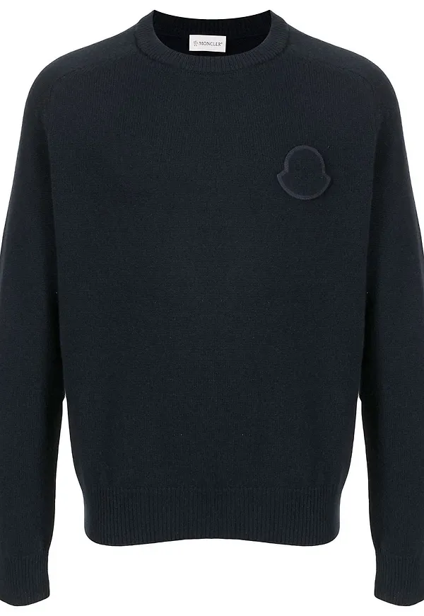Moncler tröja med rundad hals - Blå