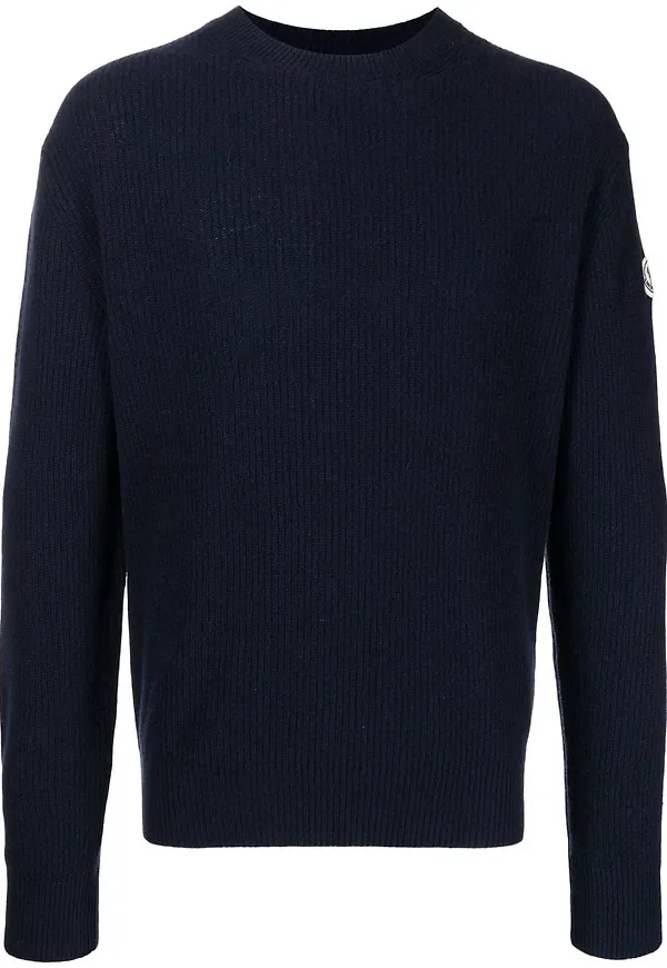 Moncler tröja med rundad hals - Blå