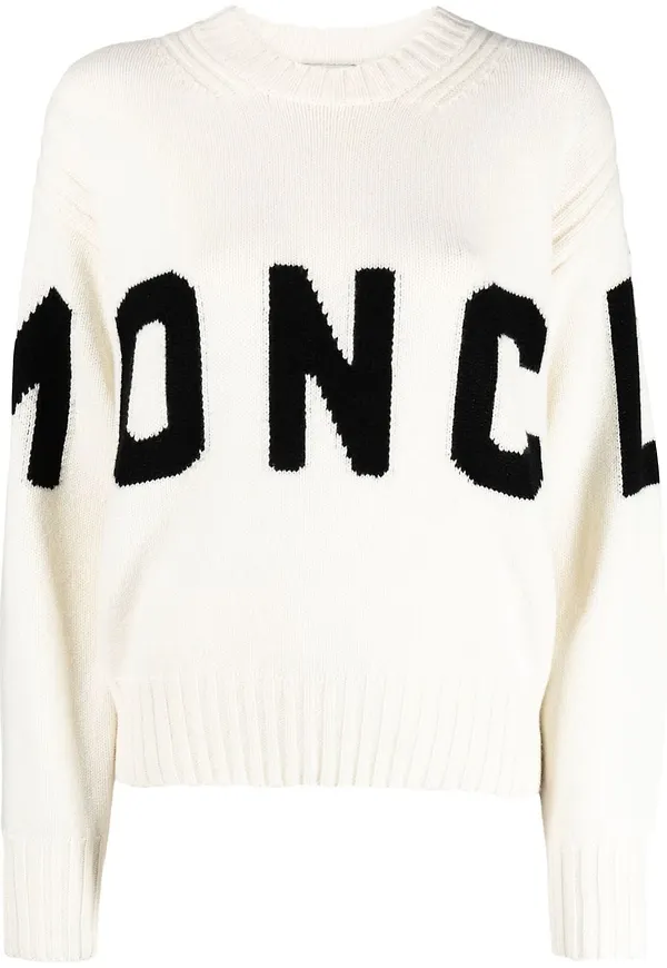 Moncler tröja med rundad hals - Neutral