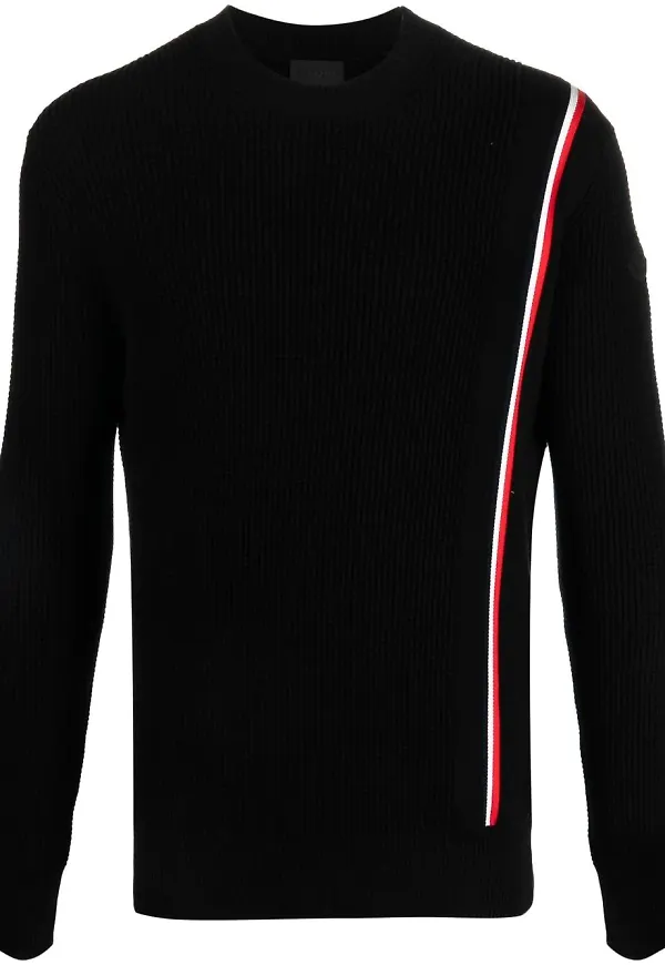 Moncler tröja med rundad hals - Svart