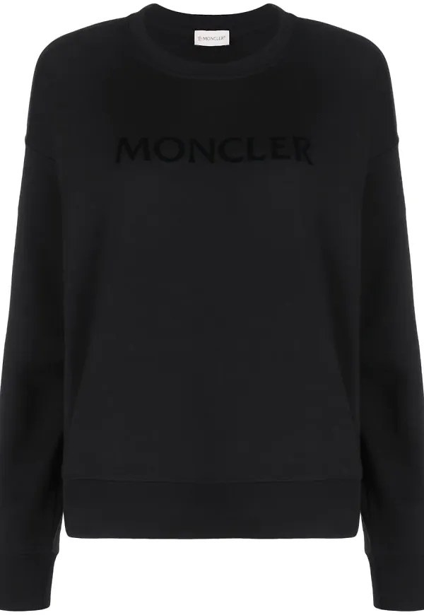 Moncler tröja med rundad hals - Svart
