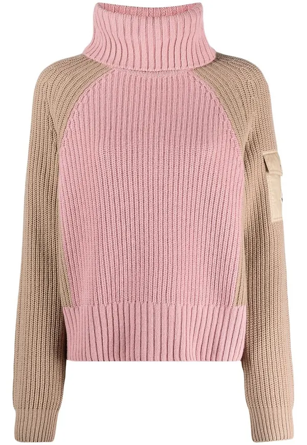Moncler tröja med tvåfärgad panel - Rosa