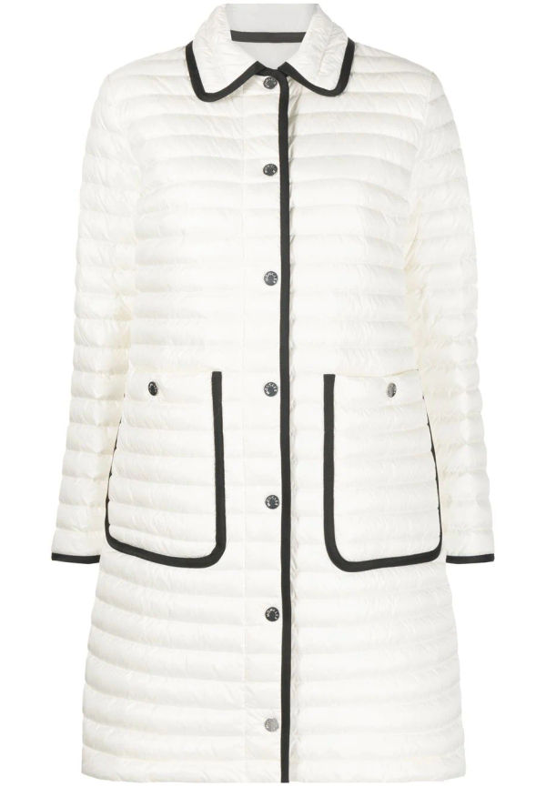 Moncler tvåfärgad quiltad dunkappa - Vit