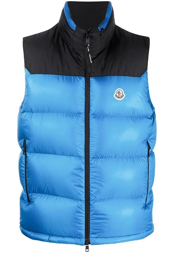 Moncler tvåfärgad vadderad väst - Blå