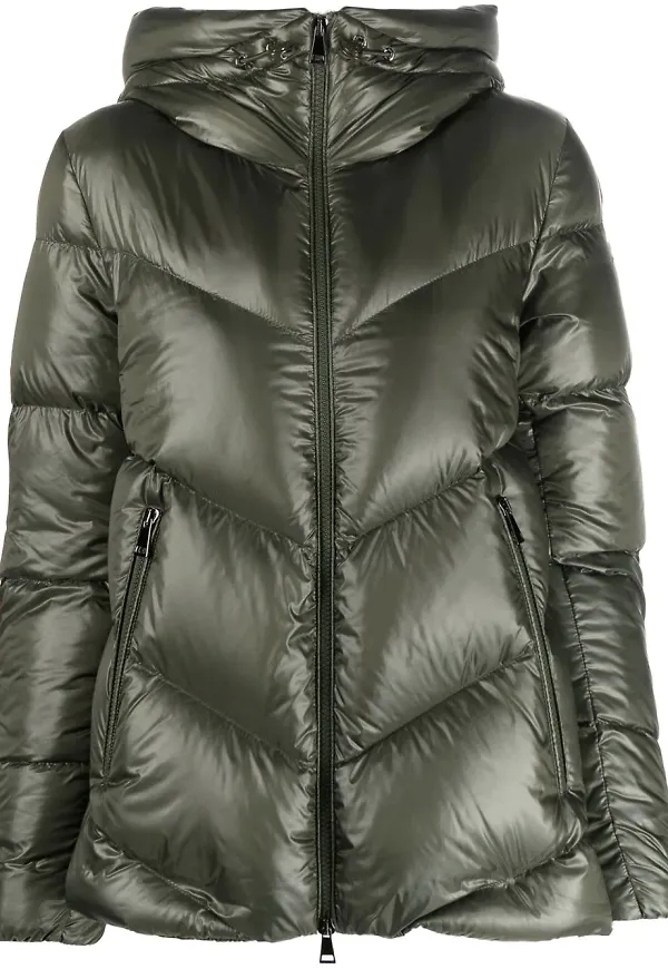 Moncler vadderad dunjacka med dragkedja - Grön
