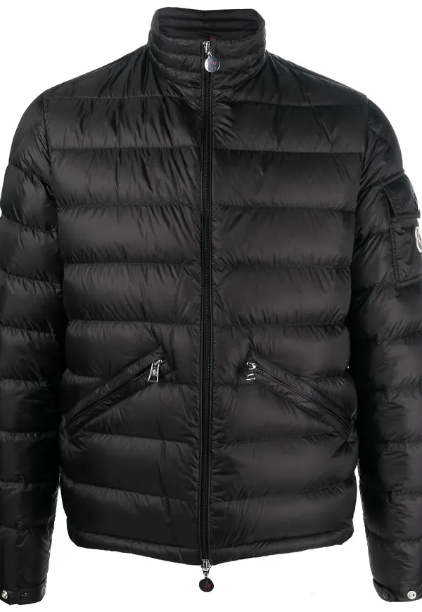 Moncler vadderad dunjacka med dragkedja - Svart