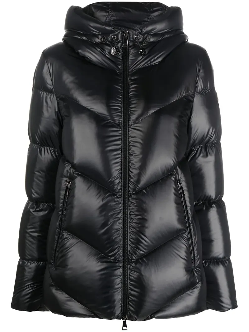 Moncler vadderad dunjacka med dragkedja - Svart