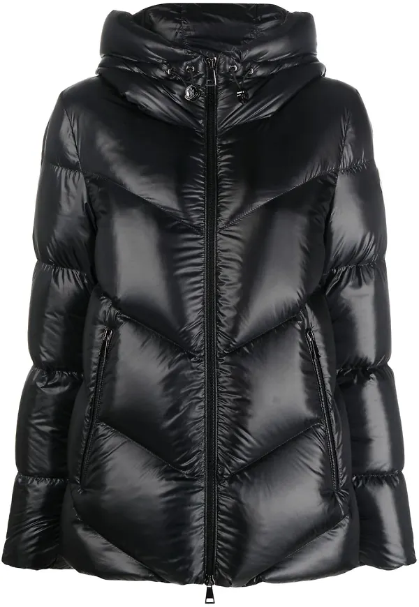 Moncler vadderad dunjacka med dragkedja - Svart