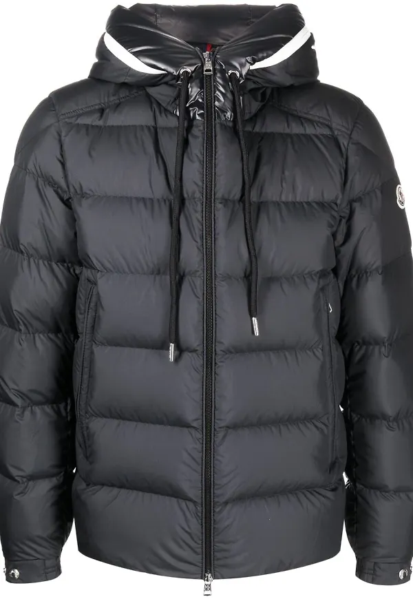 Moncler vadderad dunjacka med huva - Svart
