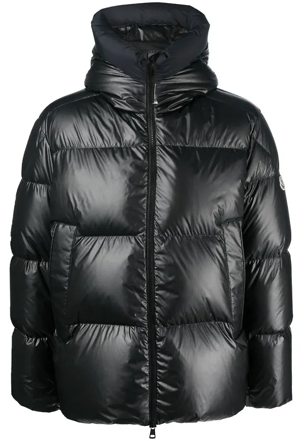 Moncler vadderad dunjacka med huva - Svart