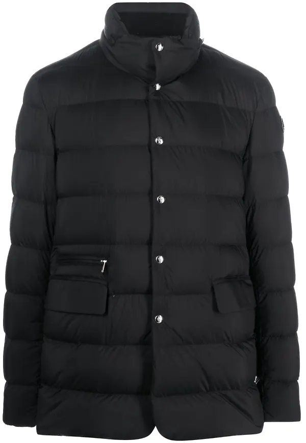 Moncler vadderad dunjacka med tryckknapp - Svart
