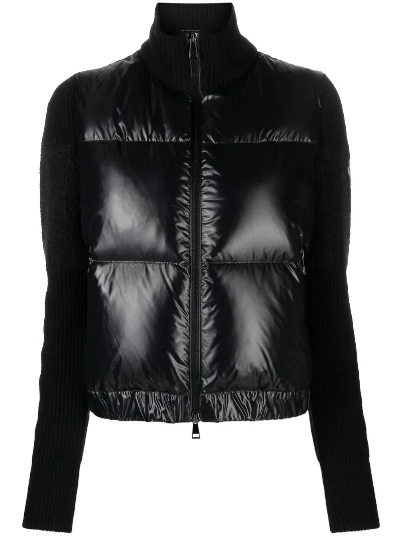 Moncler vadderad jacka i polerad finish - Svart