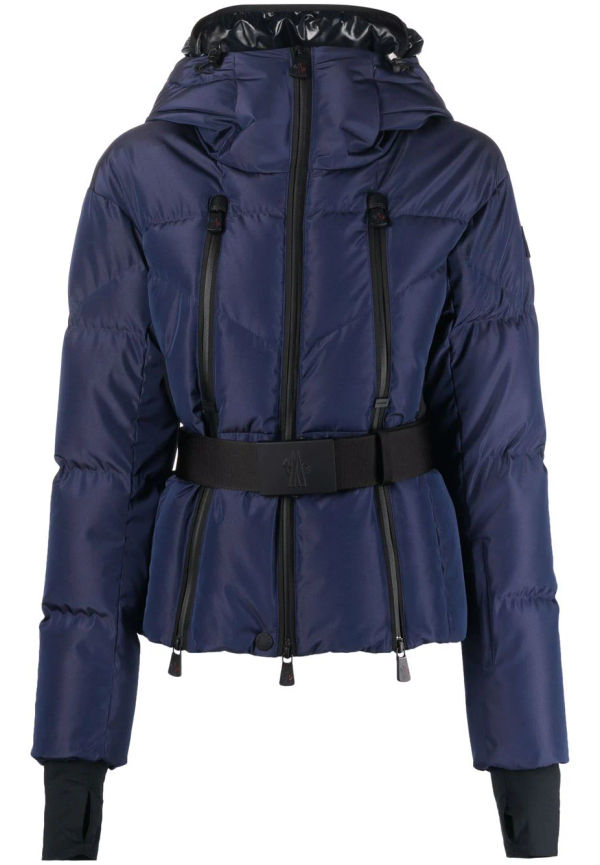 Moncler vadderad jacka med bälte - Blå