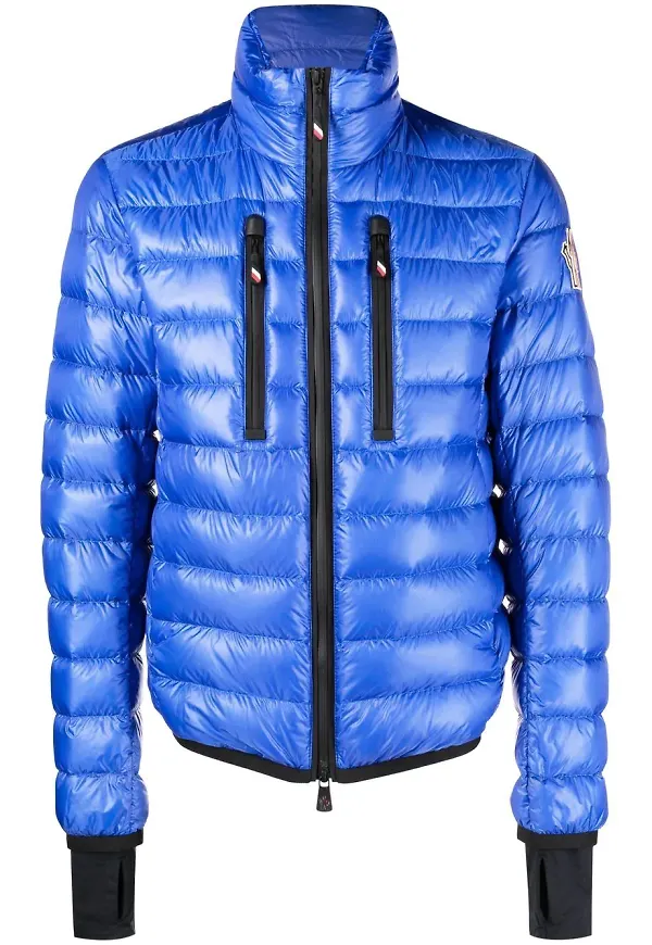 Moncler vadderad jacka med dragkedja - Blå