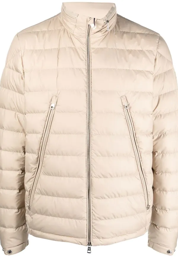 Moncler vadderad jacka med dragkedja - Brun