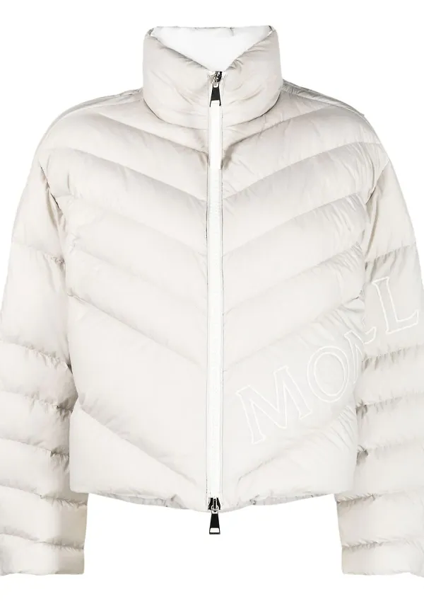Moncler vadderad jacka med dragkedja - Grå