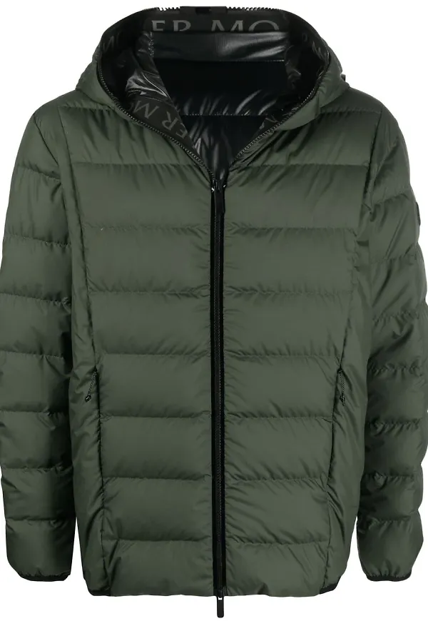 Moncler vadderad jacka med dragkedja - Grön
