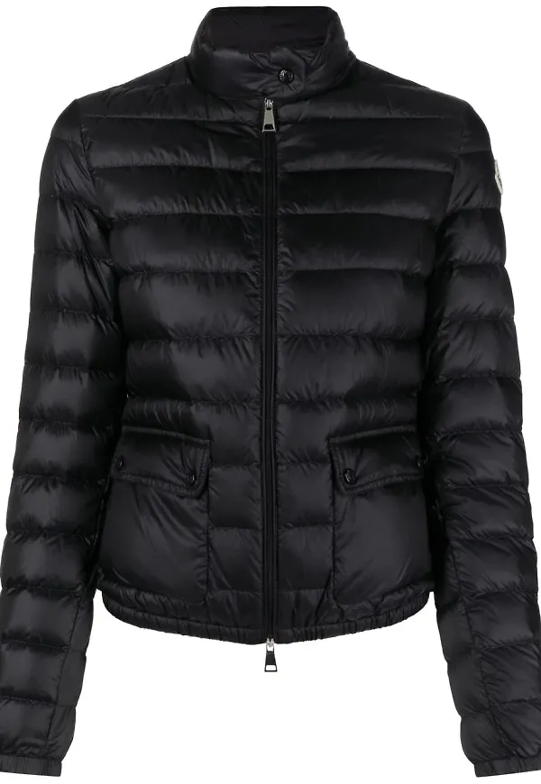 Moncler vadderad jacka med dragkedja - Svart
