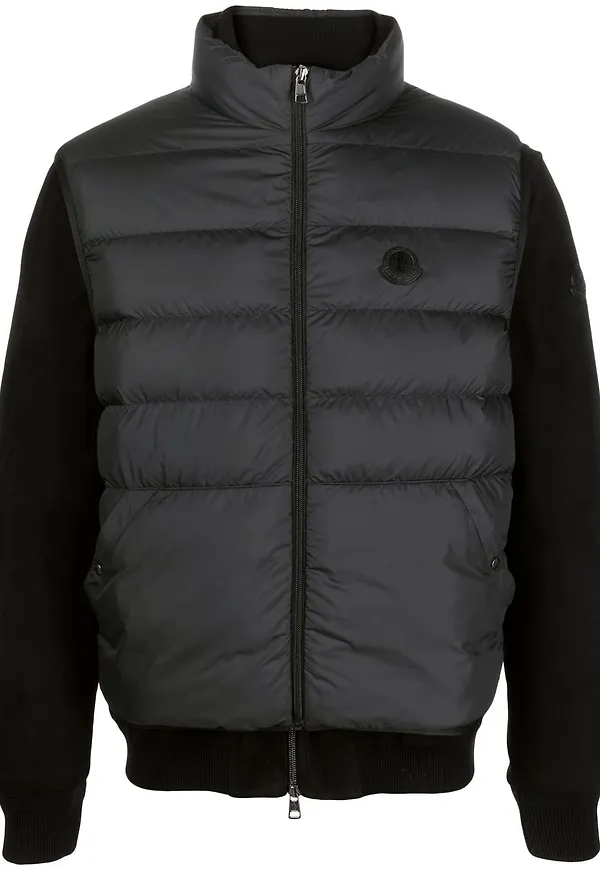 Moncler vadderad jacka med dragkedja - Svart