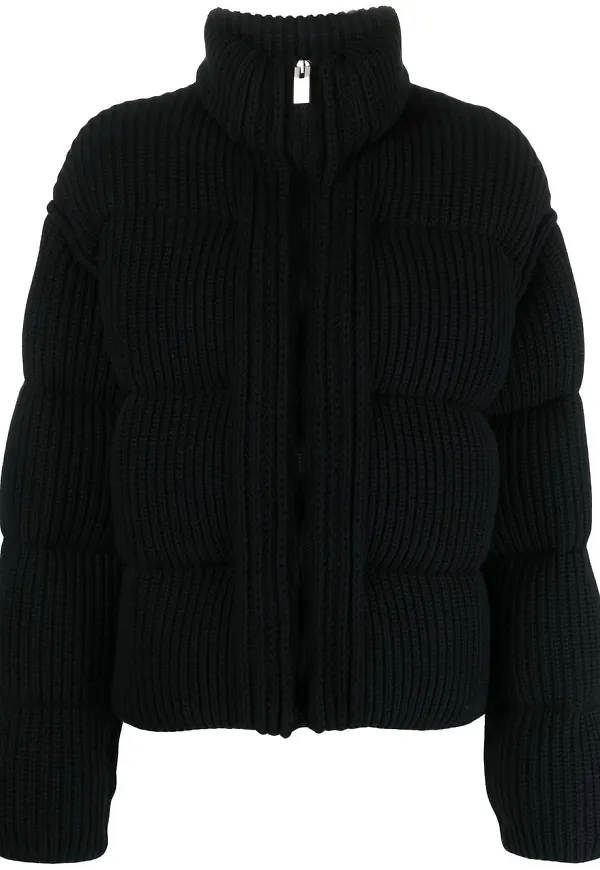 Moncler vadderad jacka med dragkedja - Svart