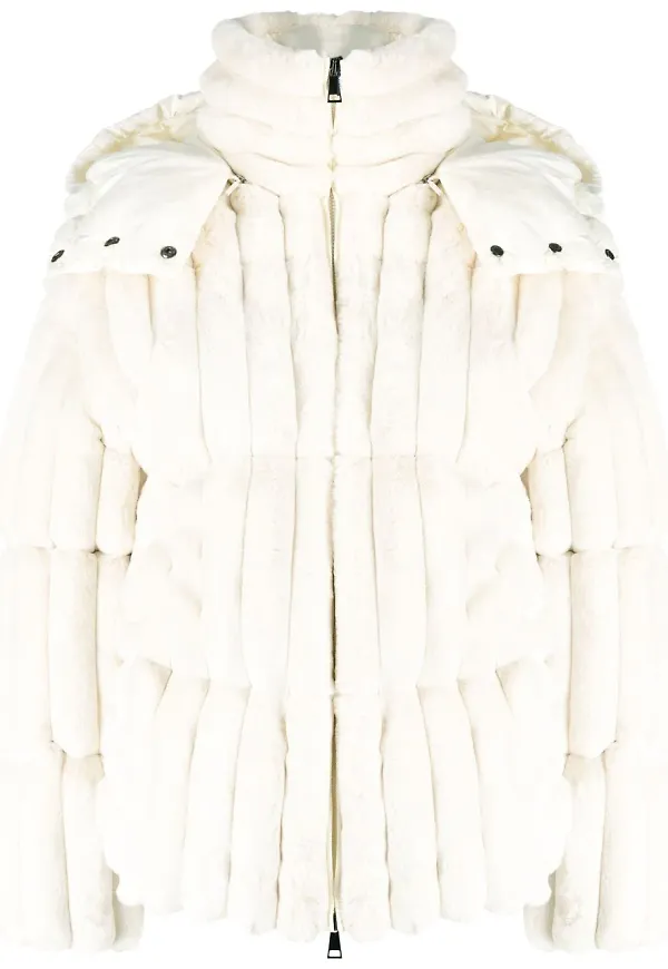 Moncler vadderad jacka med dragkedja - Vit