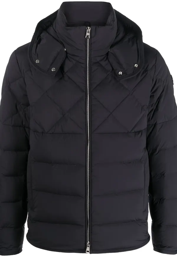 Moncler vadderad jacka med huva - Blå